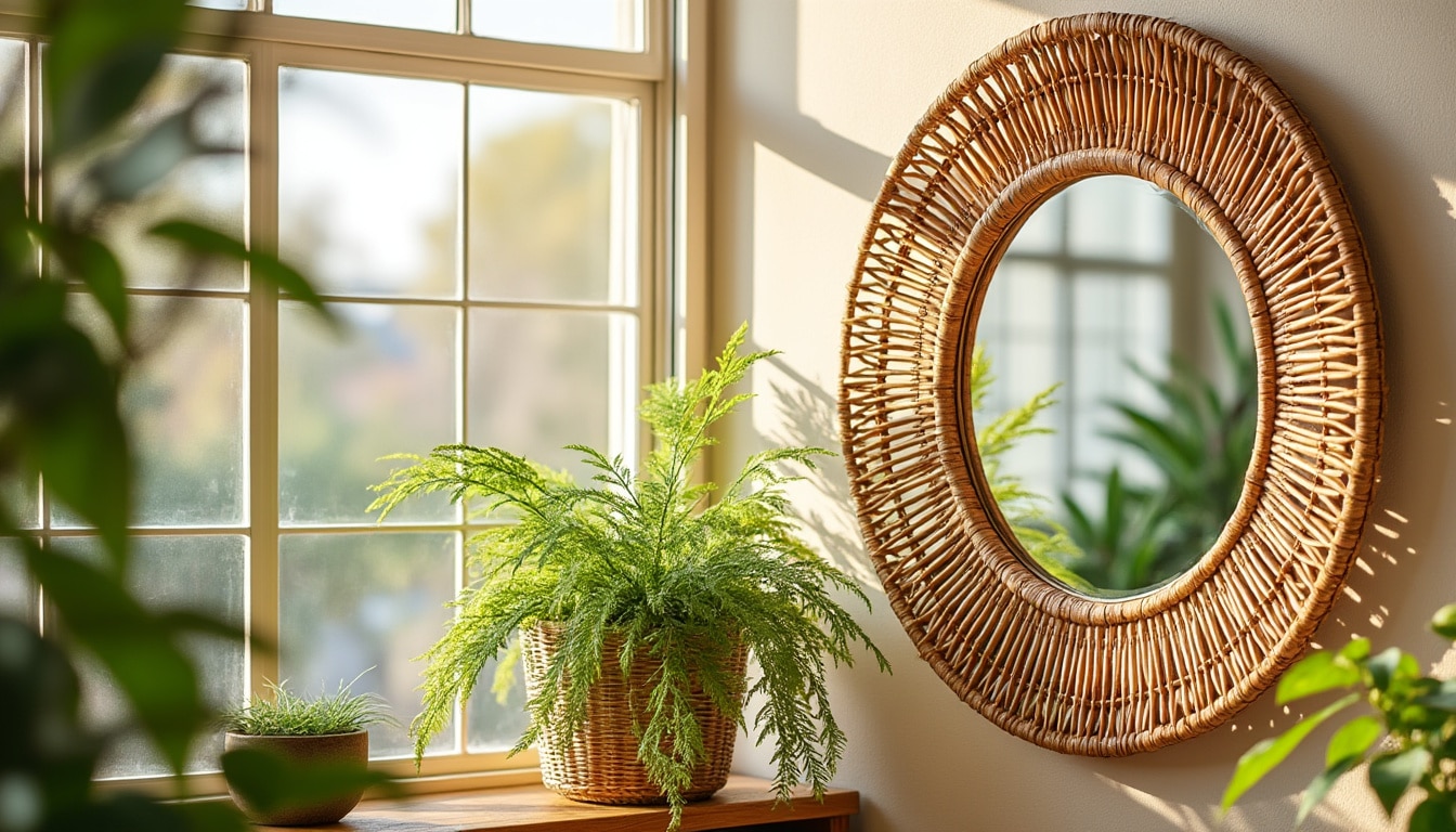 découvrez comment créer un miroir en rotin au style bohème qui apportera une touche unique et chaleureuse à votre décoration intérieure. suivez nos conseils pratiques et laissez libre cours à votre créativité pour personnaliser votre espace.